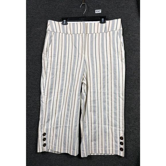 Lane Bryant Pants The Laney Cropped Womens Size 16 Striped High Rise Stretch - Picture 1 of 7